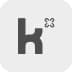 Stylized lowercase letter “k” with a small star symbol in the corner, shown in dark grey on a light background.